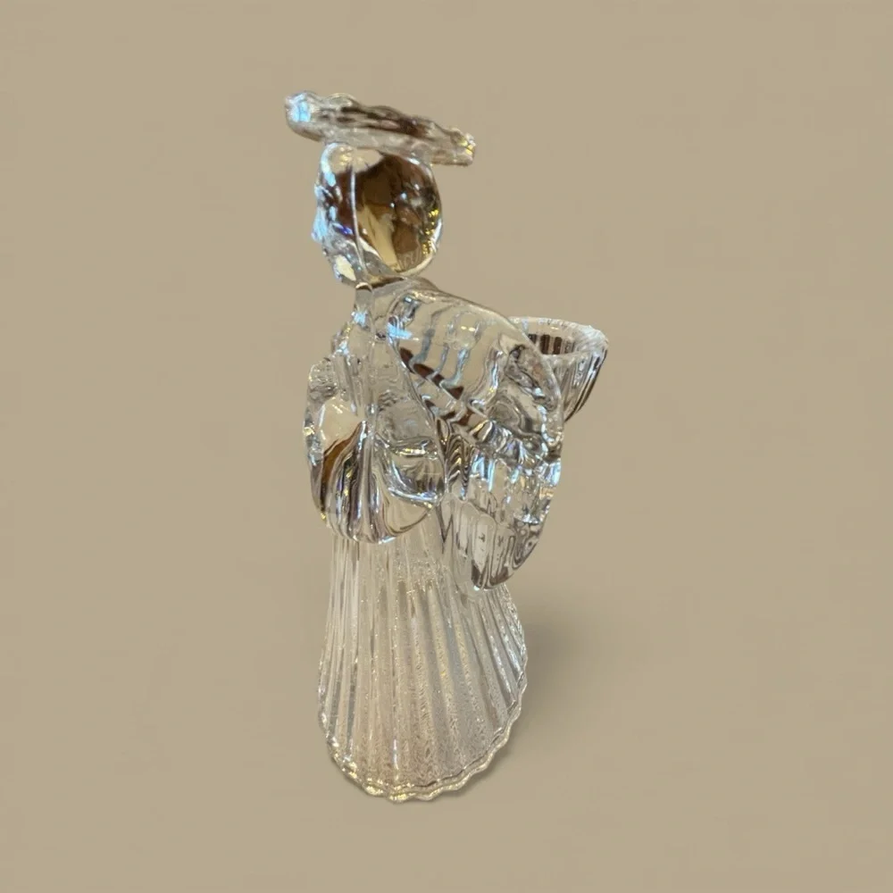 Set of 2 vintage crystal angels, candle holders, excellent condition